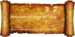 Mehrwerth Patrícia névjegykártya